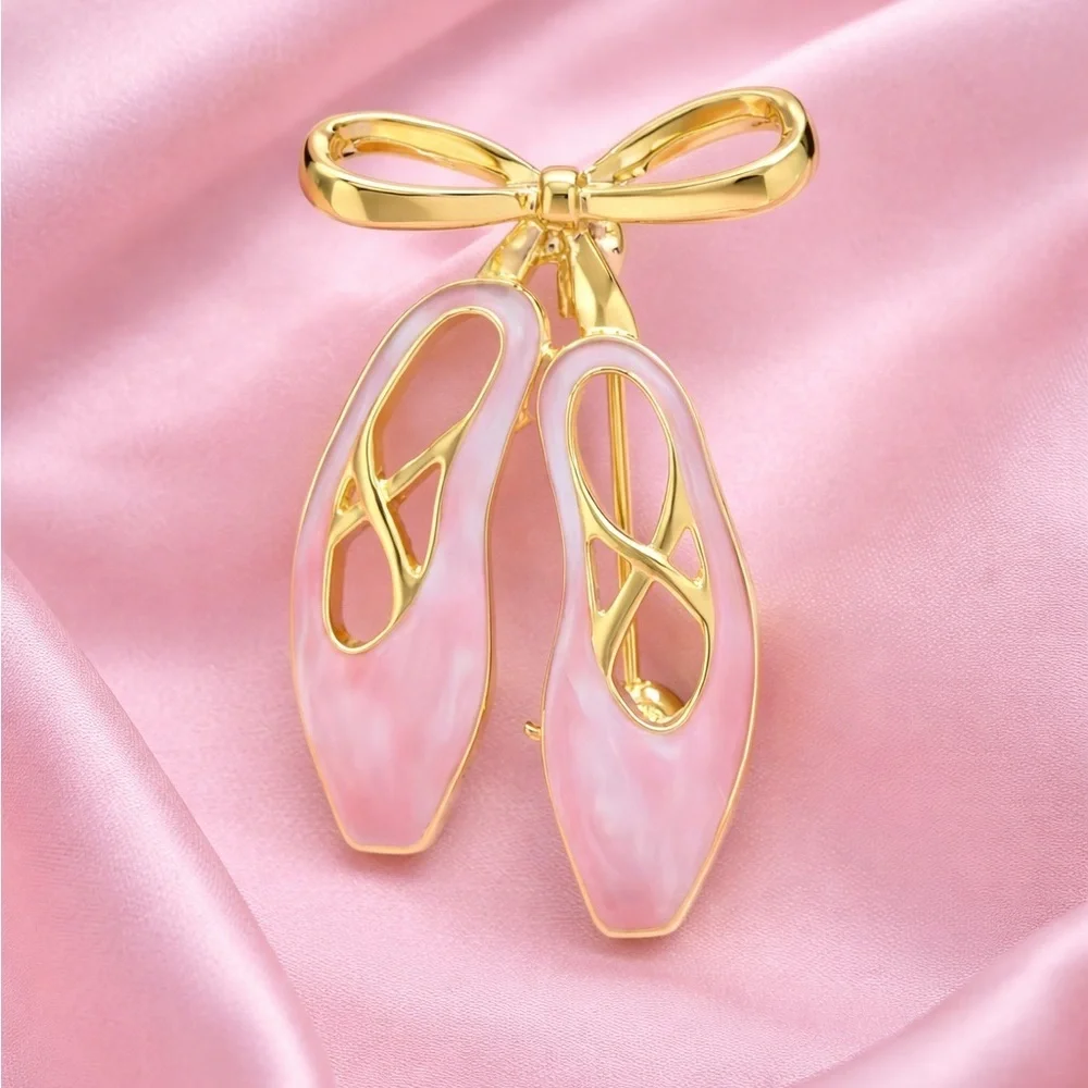 Pink Ballet Slipper Brooch